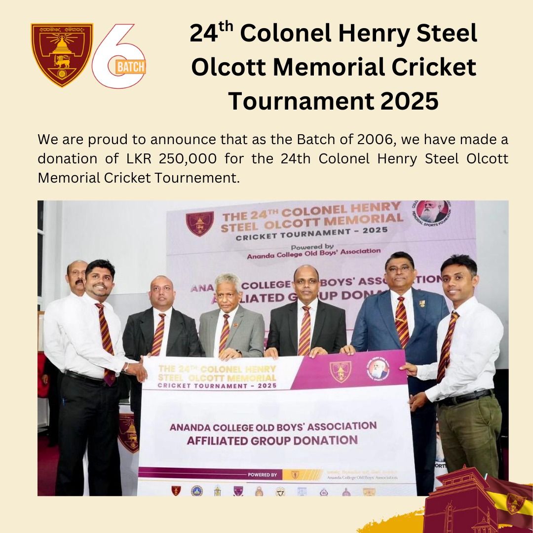 Olcott Memorial Cricket Tournament - Donation 2025